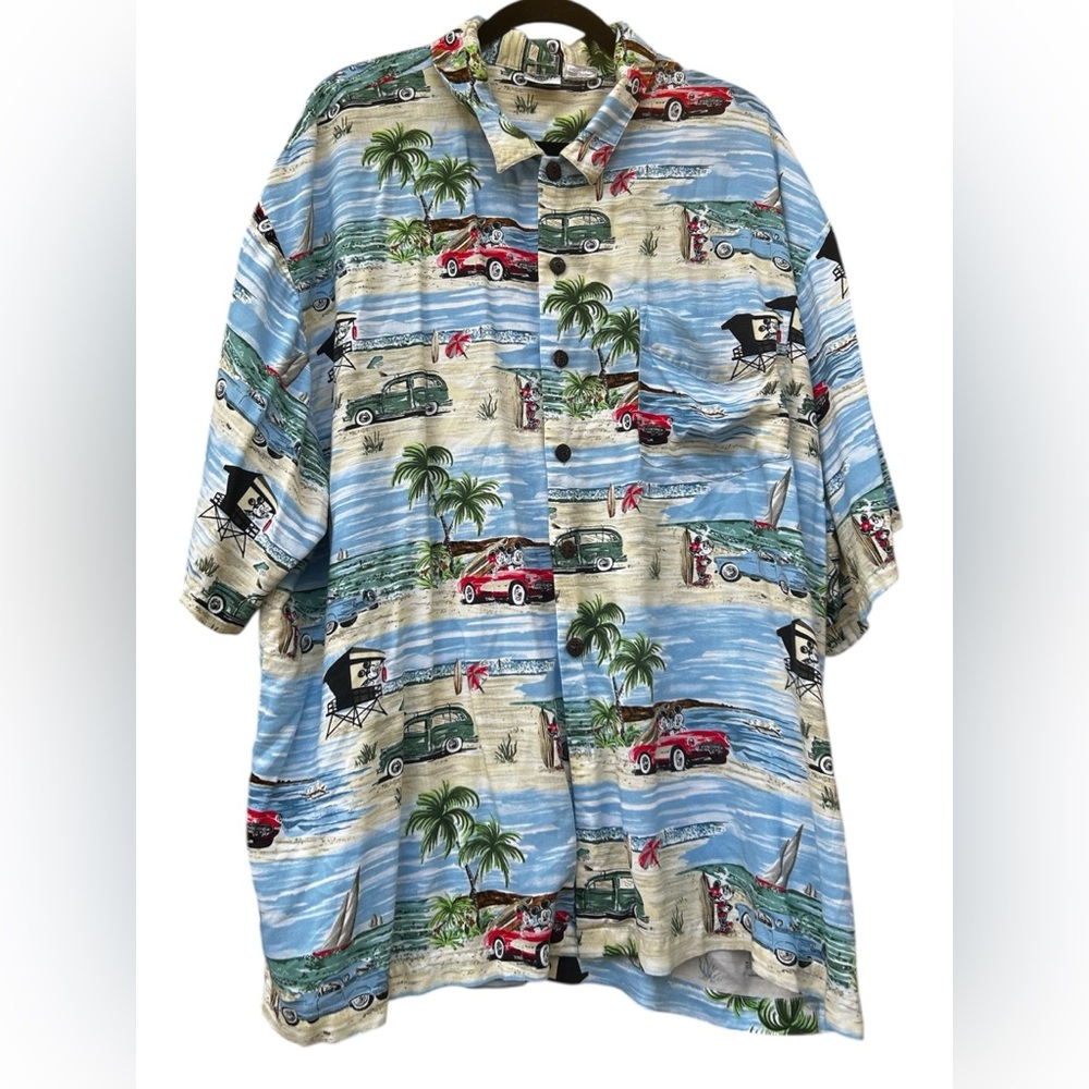 Disney Hawaiian Shirt Men’s 3X Tropical Mickey Minnie